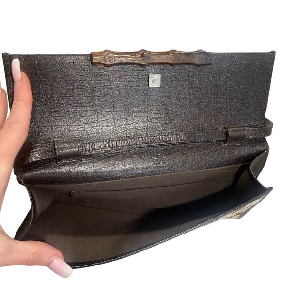 GUCCI GG Canvas Bamboo Bar Clutch/ Waist bag/ Sling Bag - Picture 7 of 13